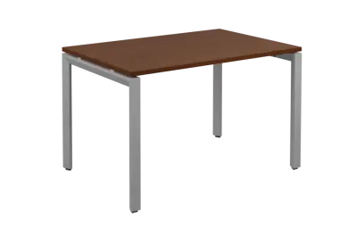 SEK-U - 12 stůl kancelářský, kovová podnož stříbrná, deska 25 mm, široký 1200 mm, ořech královský